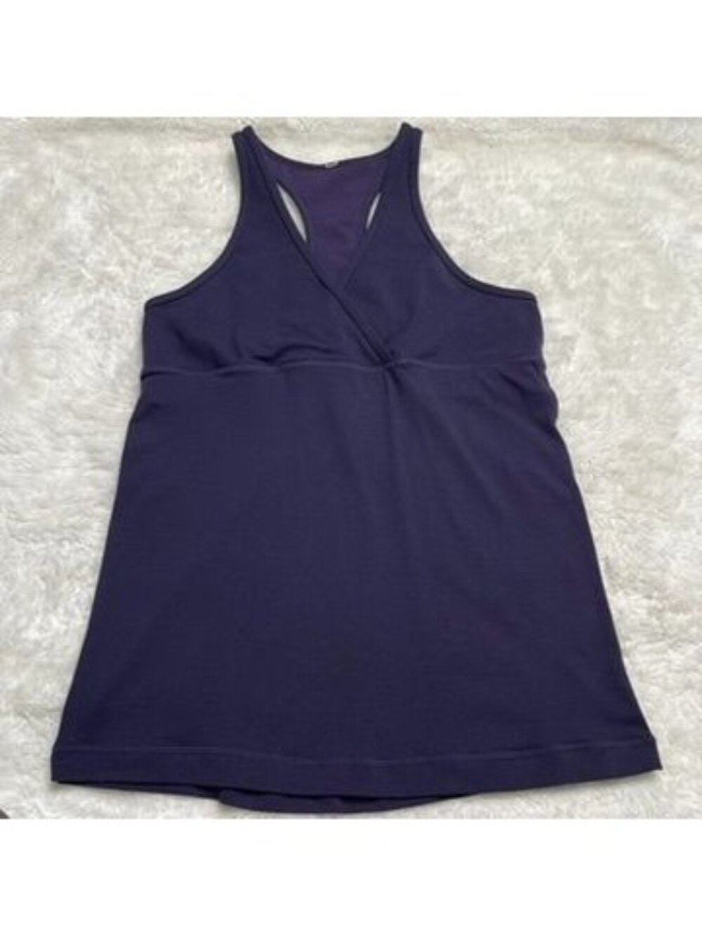 Lululemon Deep V Crossover Racerback Tank Top Blue Size 10 Athletic Yoga